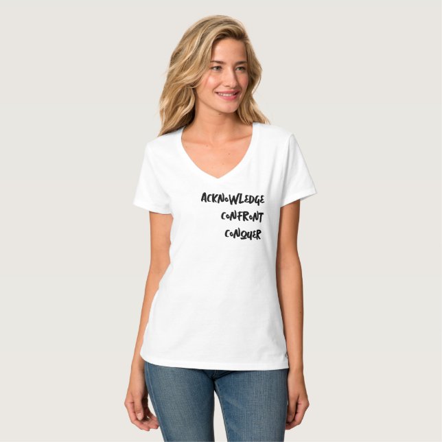 Camiseta Conheça, Confronte, Conquiste T-Shirt (Frente Completa)