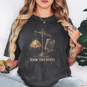 Camiseta Conheça o Seu Valor Conhecimento Vs Riqueza Balanç