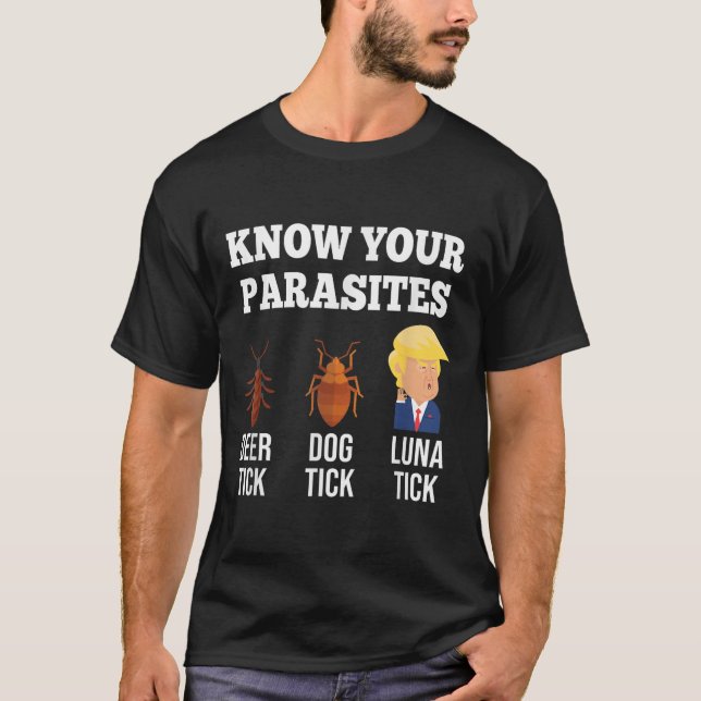 Camiseta Conheça Seu Parasita Anti-Trump Engraçado Resistên (Frente)