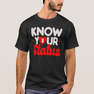 Camiseta Conheça seu status HIV Sida Conscientização da Fit