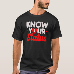 Camiseta Conheça seu status HIV Sida Conscientização da Fit