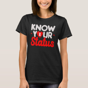 Camiseta Conheça seu status HIV Sida Conscientização da Fit