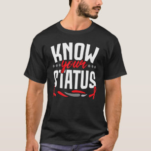 Camiseta Conheça seu status HIV Sida Conscientização da Fit