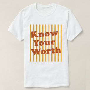 Camiseta Conheça Seu Valor Listras Retrô