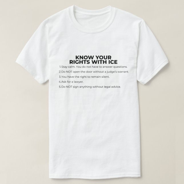 Camiseta Conheça Seus Direitos Com ICE (Frente do Design)