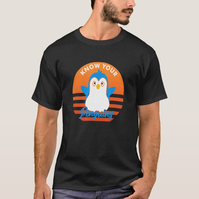 Camiseta Conheça Seus Pinguins Meninos Pinguins Bonitos (Frente)