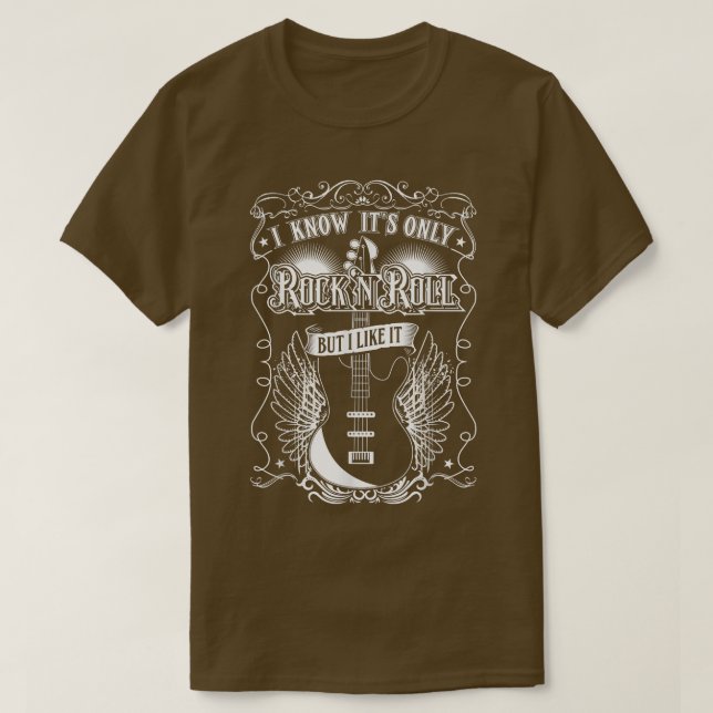 Camiseta Conheça Sua Rocha E Roll Mas Eu Gosto De Violão Ba (Frente do Design)