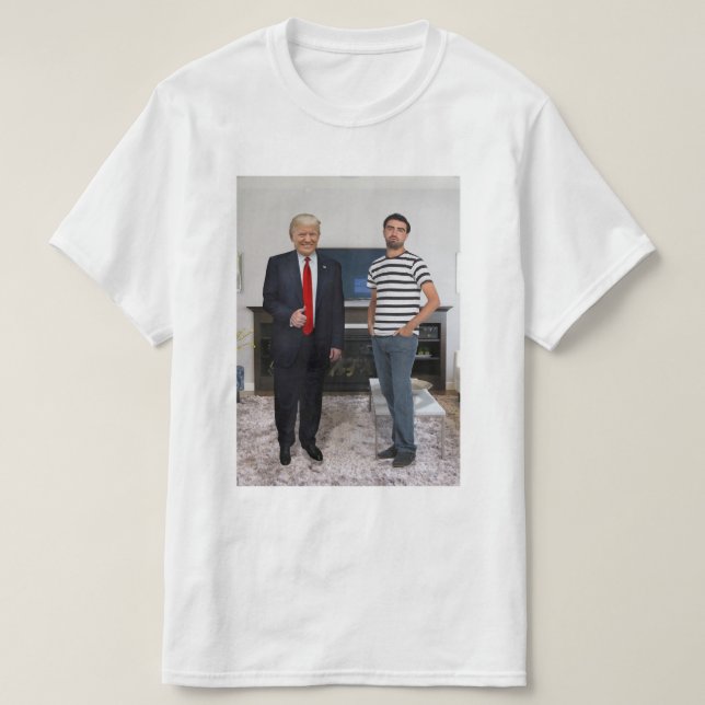 Camiseta Conheceu o Presidente Donald Trump| Adicione Sua F (Frente do Design)