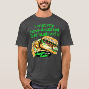 Camiseta Conheci o meu falecido hanço em frango na cesta