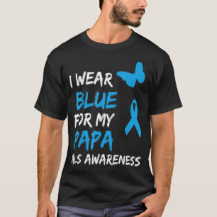 Camiseta Conhecimento ALS Eu Visto Azul para minha fita pap