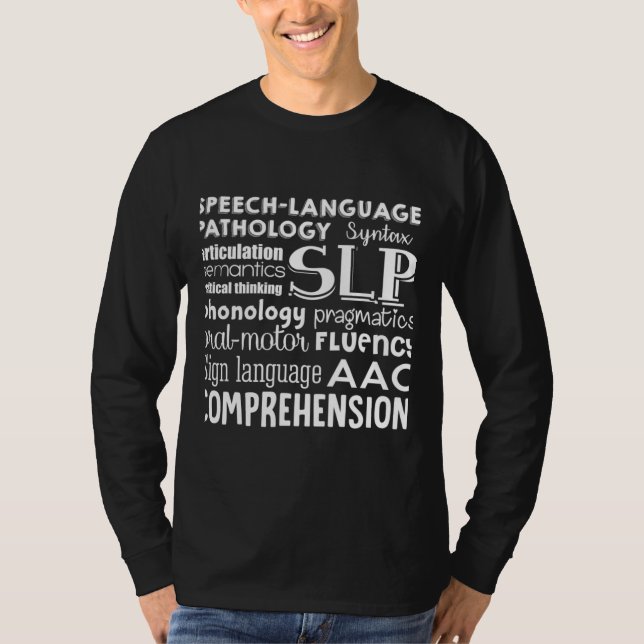 Camiseta Conhecimento do Autismo da Linguagem da Patologia  (Frente)