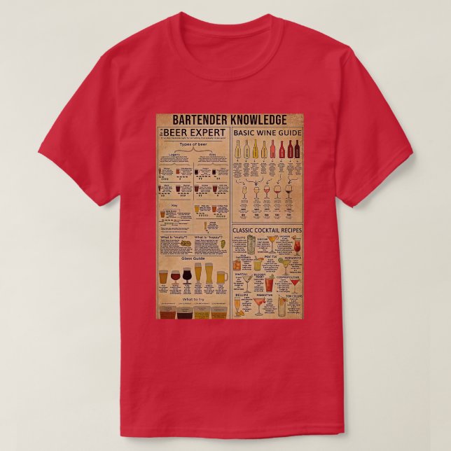 Camiseta Conhecimento do Bartender 1 (Frente do Design)