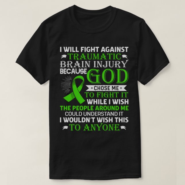 Camiseta Conhecimento do Guerreiro TBI sobre Lesão cerebral (Frente do Design)