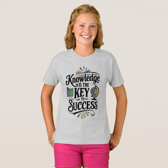 Camiseta Conhecimento é a chave para o sucesso (Frente Completa)