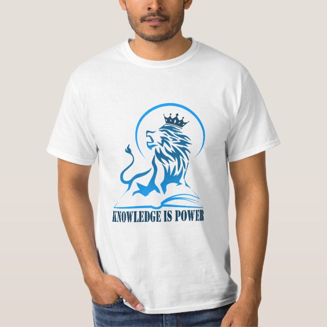 Camiseta Conhecimento é poder - azul-04-22 (Frente)