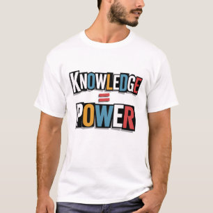 Camiseta Conhecimento = Poder – Colagem de Carta de Resgate