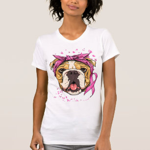 Camiseta conhecimento sobre o cancer american buldog pink r