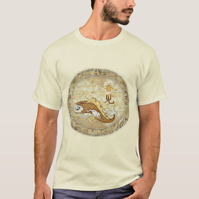 Camiseta Conhecimento tradicional dos peixes-católicos chin (Frente)