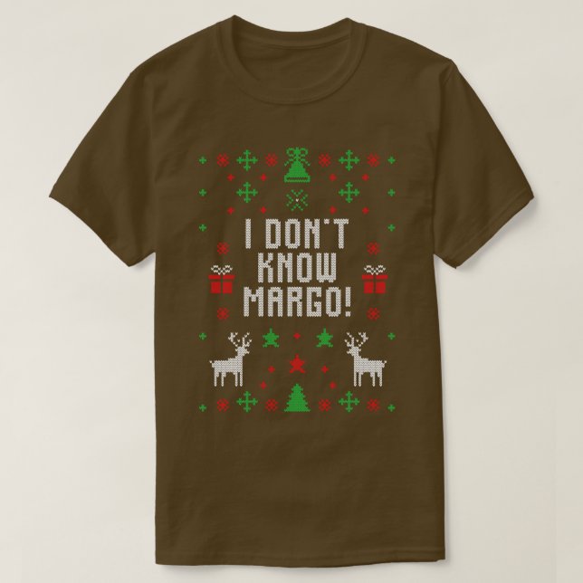 Camiseta Conheço Margo Engraçada, doce doce de Natal (Frente do Design)