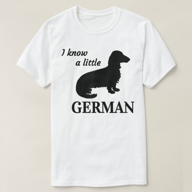 Camiseta Conheço um Pequeno Dachshund T-Shirt engraçado ale (Frente do Design)