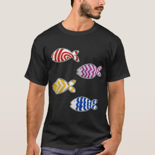 Camiseta Conjunto_2 de 4 Adesivos Divertidos de Peixes