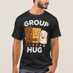 Camiseta Conjunto de Acampamento Abraço em Grupo da Fogueir