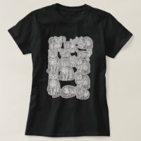 Conjunto de Adesivos de Gato Tabby Gravado Vintage