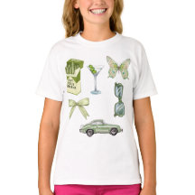 Conjunto de Adesivos Estética Green Coquette | Car