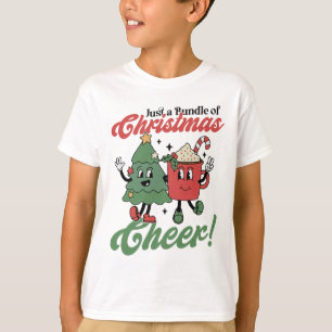 Camiseta Conjunto De Árvore Retro De Alegria De Natal Masco
