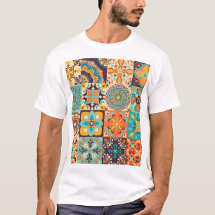 Camiseta Conjunto de Azulejos Tradicionais Azulejos Colorid