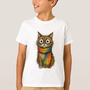 Camiseta Conjunto de Bebê com Gráfico de Gato Laranja Fofo