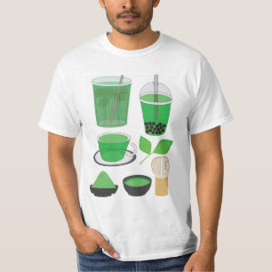 Camiseta Conjunto de Bebidas Matcha