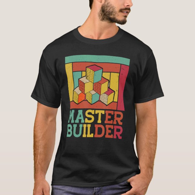 Camiseta Conjunto de Blocos de Construção Master Builder Co (Frente)