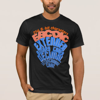 Camiseta Conjunto de Caracteres Codificados Mainframe EBCDI