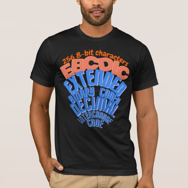 Camiseta Conjunto de Caracteres Codificados Mainframe EBCDI (Frente)