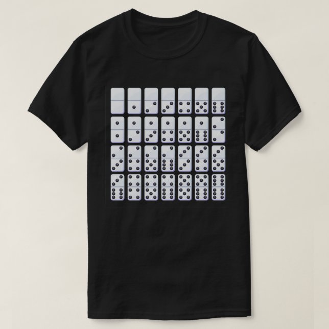 Camiseta Conjunto de Cheios Domino Peças do Dominoes Game P (Frente do Design)