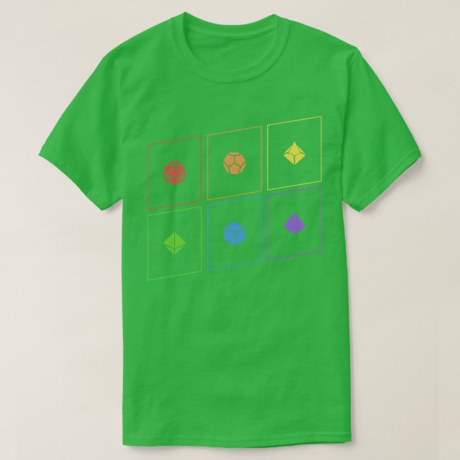 Camiseta Conjunto de Dados Polidedral D20 Tabletop RPG (Frente do Design)