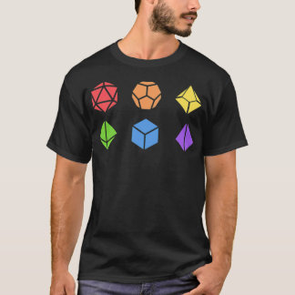 Camiseta Conjunto de Dados Polidedral Orgulho LGBT Tabletop