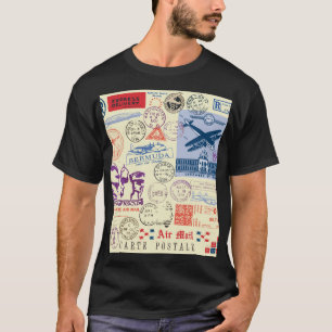 Camiseta Conjunto de Decretos do Carimbo do Documento Vinta