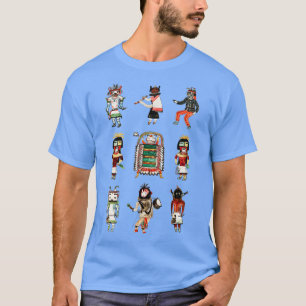 Camiseta Conjunto de Desenho Indiano Antiquado Cherokee