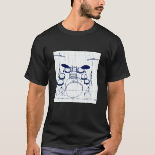 Camiseta Conjunto de Drummers de Drummer do Estilo de Impre