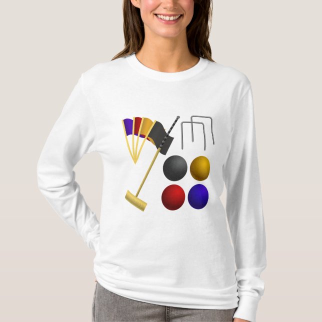 Camiseta Conjunto de Equipamento de Croqué Malho Bolas Arco (Frente)