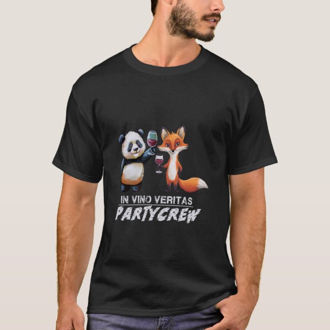 Camiseta Conjunto de festa de flamingo e panda para bebedor (Frente)
