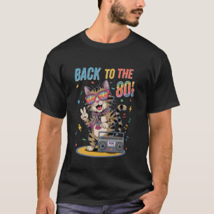 Camiseta Conjunto de Festa de Gato de Volta para os Anos 80