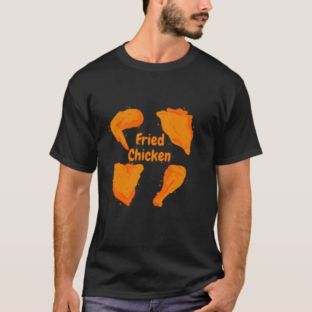 Camiseta Conjunto de Frango Frito Perna Coxa Asa Amantes de (Frente)