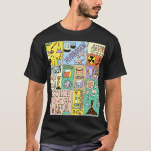 Camiseta Conjunto de Ilustração de Vintage de Química Scien
