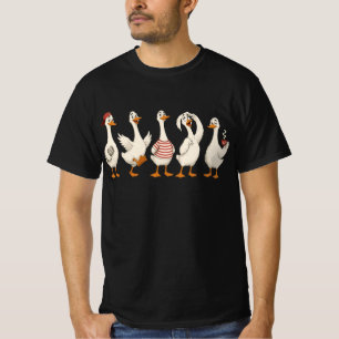 Camiseta Conjunto de Personagens de Ganso Engraçado