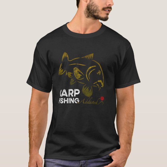 Camiseta Conjunto de pesca de carpa Carpfishing Viciado Boi (Frente)