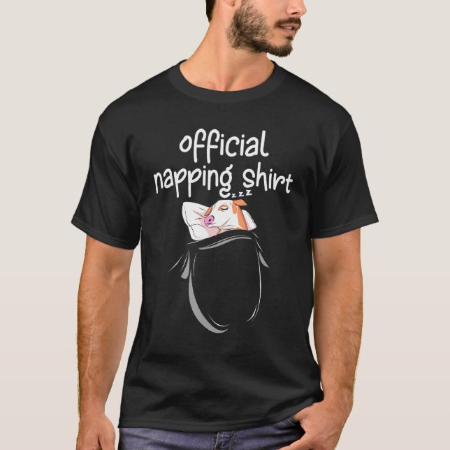 Camiseta Conjunto de pijama de mulher dormindo vaca Soneca  (Frente)