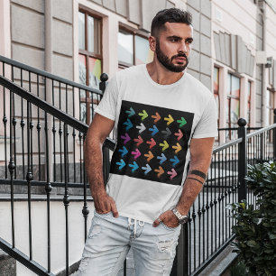 Camiseta Conjunto de Setas Brilhantes Define Ponteiros Dire